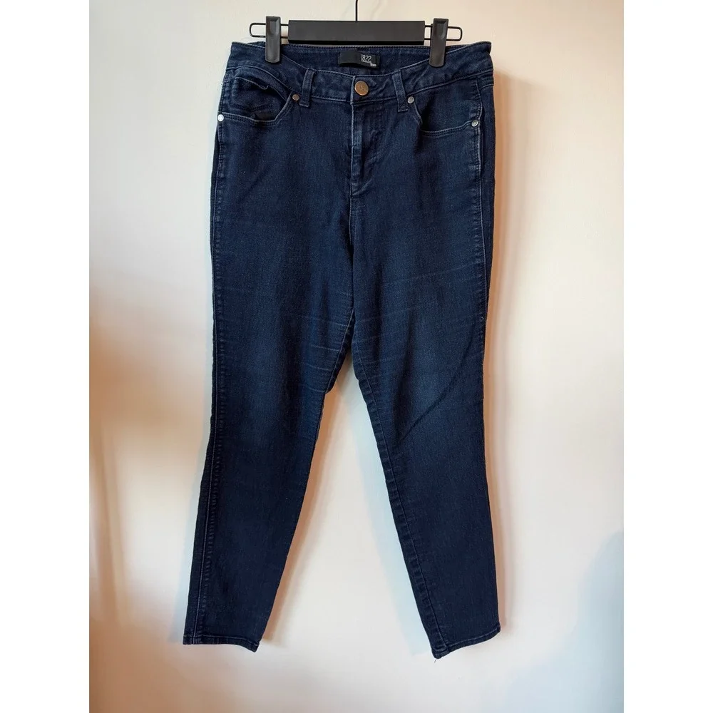 1822 Denim Womens Skinny Jeans Dark Wash Blue Stretch Denim Pants Size 10